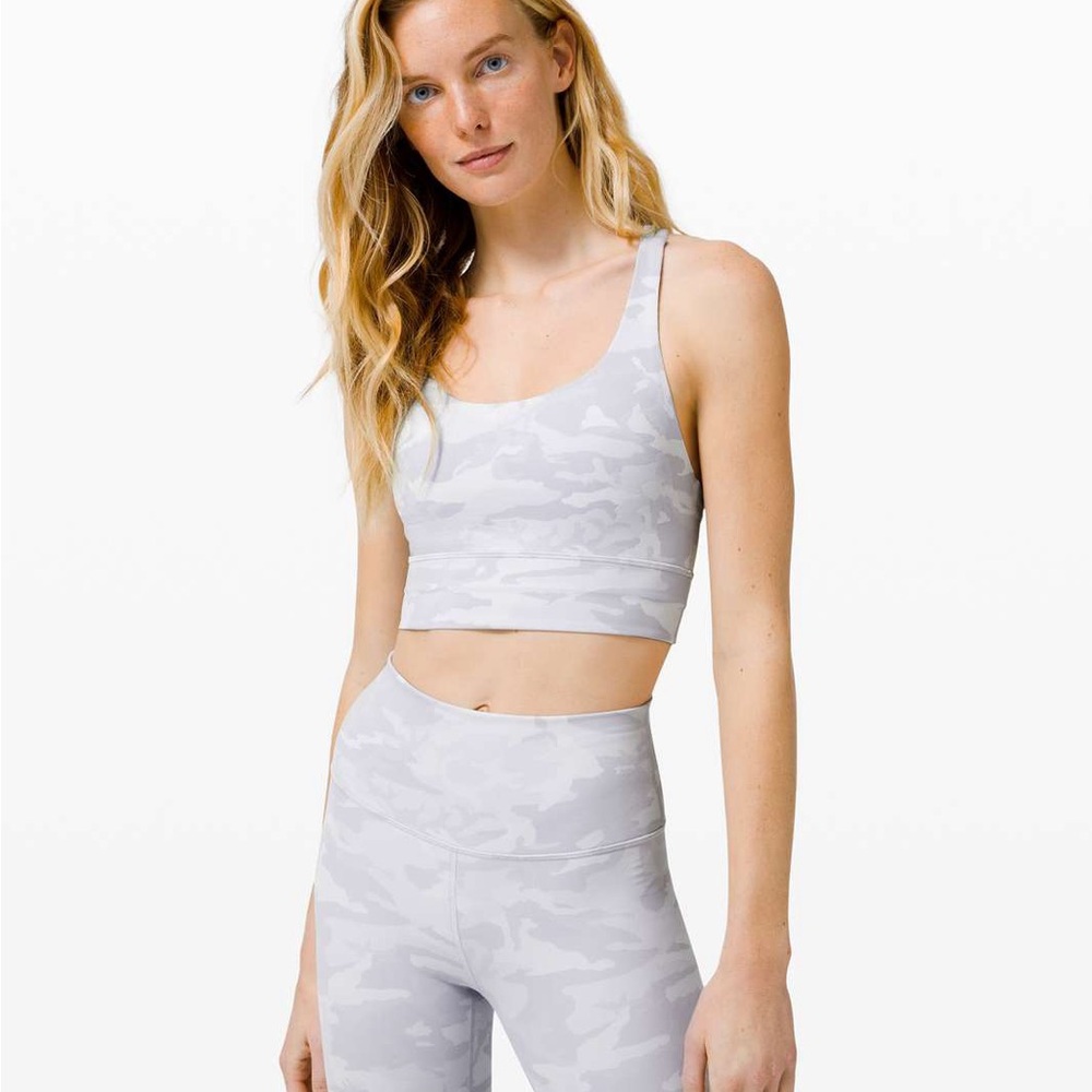 Lululemon White Camo Energy Sports Bra